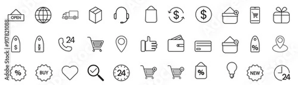 Fototapeta Online Shop Icon set Vector For Web, Presentation, Logo, Icon