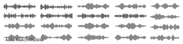 Fototapeta Record player lines social audio of voice volume equalizer with stereo noise sound wave message