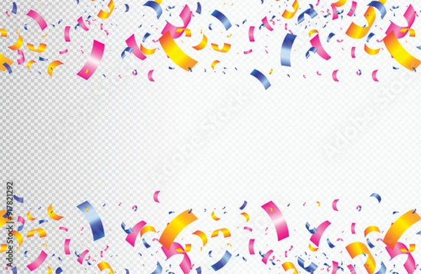 Obraz Realistic colorful confetti background.