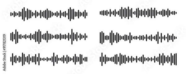 Fototapeta Record player lines social audio of voice volume equalizer with stereo noise sound wave message