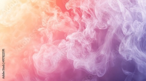 Fototapeta An abstract image of vapor creating intricate, delicate patterns against a soft, dreamy background.