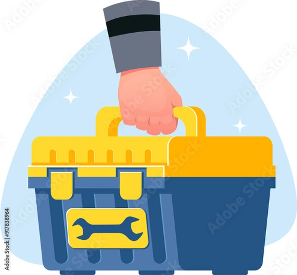 Obraz hand holding a toolbox