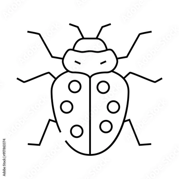 Fototapeta ladybug insect line icon vector. ladybug insect sign. isolated contour symbol black illustration