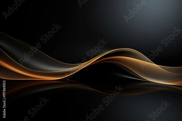 Fototapeta Abstract gold and black wave background.