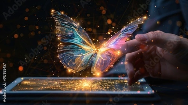 Fototapeta Digital Butterfly: Transformation and Innovation