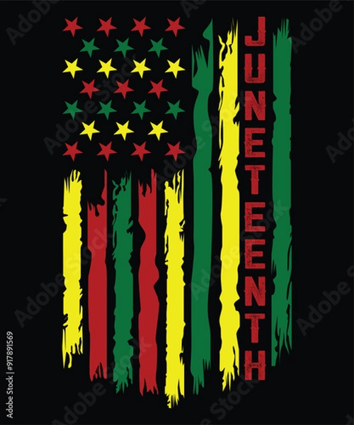 Fototapeta  Happy Juneteenth Day shirt print template typography design for art