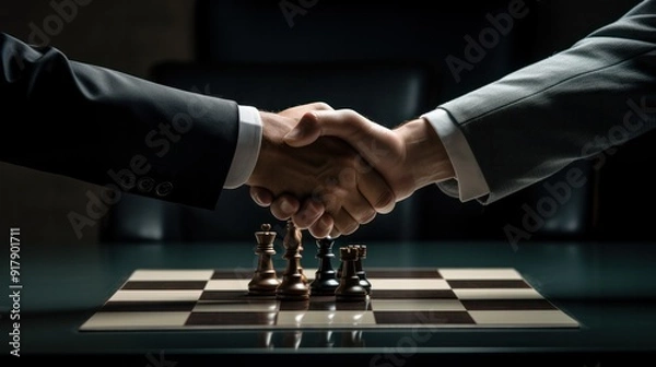 Fototapeta a businessman extending his hand in a handshake