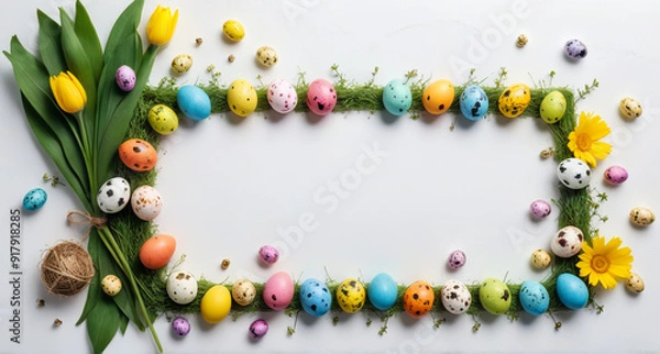 Obraz easter eggs on a white background