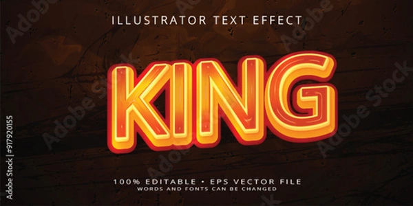 Fototapeta King text with luxury gold editable text effect