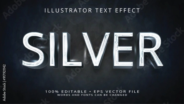Obraz Silver Elegant Glow and editable Text Effect Font Style