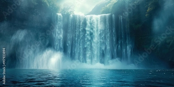 Obraz Majestic Waterfall in a Serene Setting