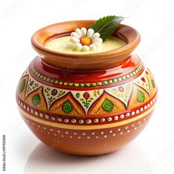 Obraz Festive matka a traditional curd pot adorned