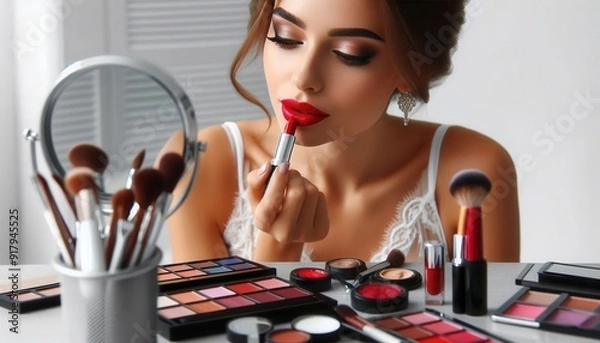 Obraz woman doing make-up