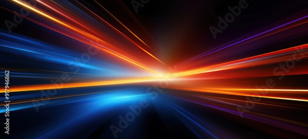 Obraz Vector speed of light effect on a dark background