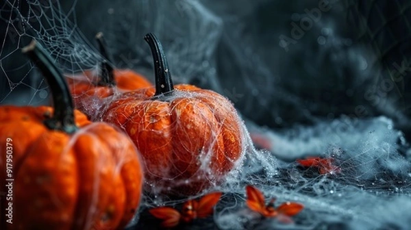 Fototapeta halloween pumpkin in the web