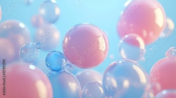 Fototapeta 3D bubble chart with varying sizes, representing the impact of marketing campaigns on sales.