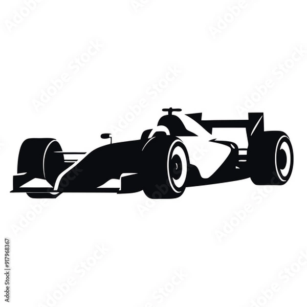 Obraz Formula car vector silhouette isolated white background 