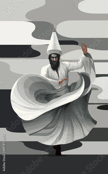 Fototapeta Sufi Darvish religious dance
