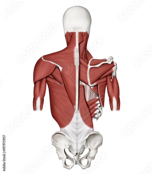 Obraz 등 근육들을 설명하는 메디컬 일러스트