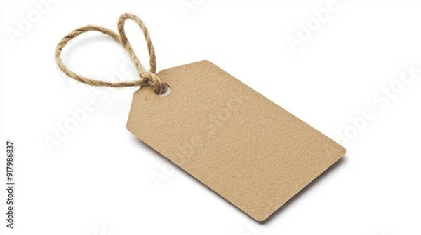 Fototapeta a brown tag with a string on it