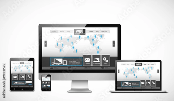 Fototapeta ベクター、レスポンシブなウェブサイト