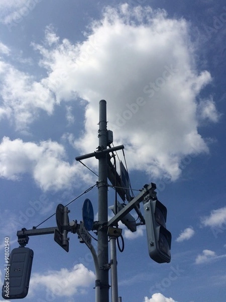 Fototapeta 信号機と標識