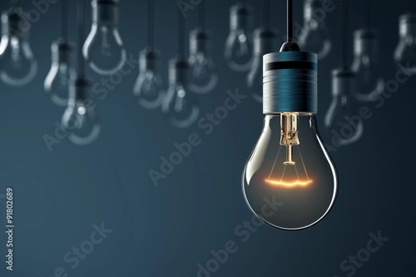 Obraz Świecąca wisząca żarówka