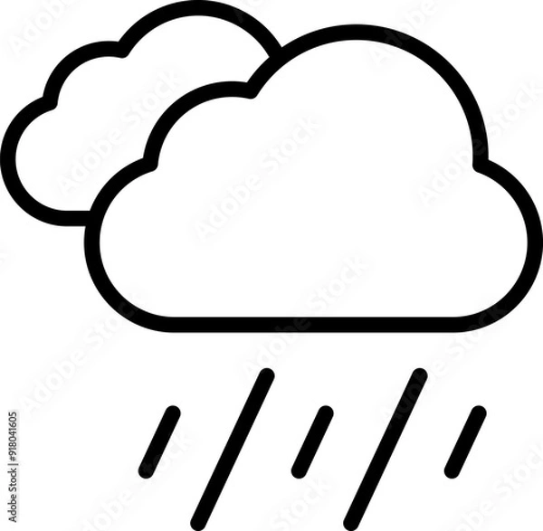 Obraz Simple outline cloud vector icon. Symbol for forecast and online data storage. Isolated illustration in white background.