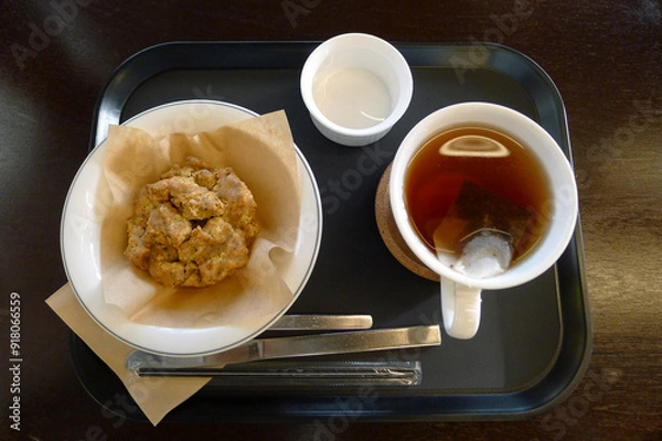 Obraz earl grey tea and scone