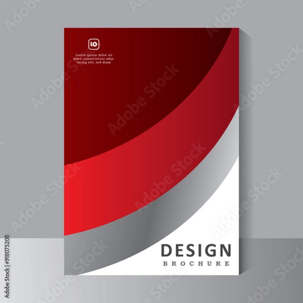 Fototapeta Red Brochure Design Template in A4. Can be use for Book Cover, Annual Report, Magazine, Poster, Business Presentation, Portfolio, Flyer, Banner, Website, Vector Eps 10