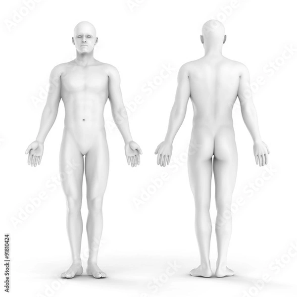 Obraz 3d white man - front and back view