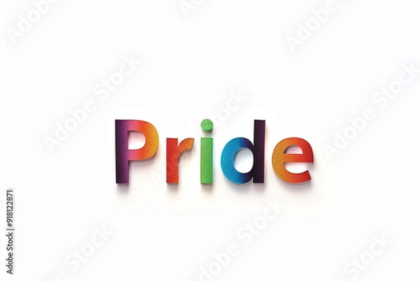 Fototapeta Pride. Illustration with colorful letters. Rainbow colors. Equality issues
