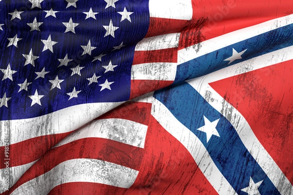 Obraz flaga usa i konfederatów