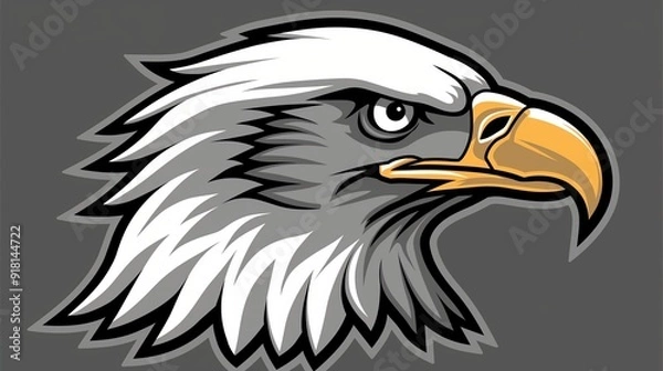 Fototapeta A fierce and majestic eagle logo portrays strength and determination, perfect for representing power and freedom.
