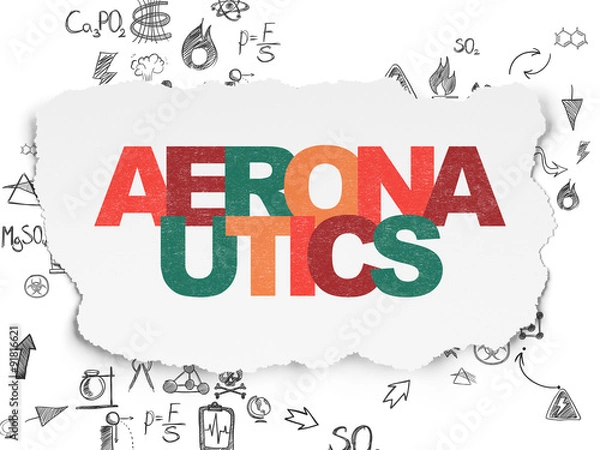 Fototapeta Science concept: Aeronautics on Torn Paper background