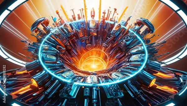 Fototapeta abstract background with circles