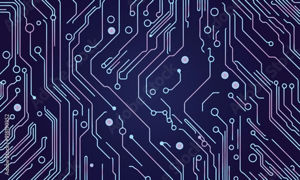 Fototapeta computer digital circuit board seamless pattern background vector