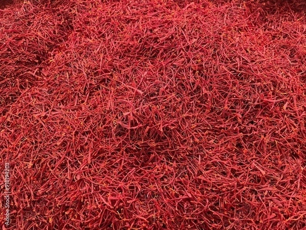 Obraz Large pile of red saffron