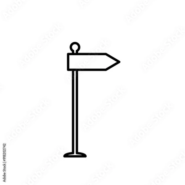 Obraz Signpost outline icon vector illustration