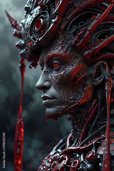 Obraz robot, warrior, woman, knight, soldier, fantasy, war, statue, cyborg, sword, 3d, illustration, future, armor, futuristic, armour, art, vector, medieval, metal, science, cartoon, helmet, technology, al