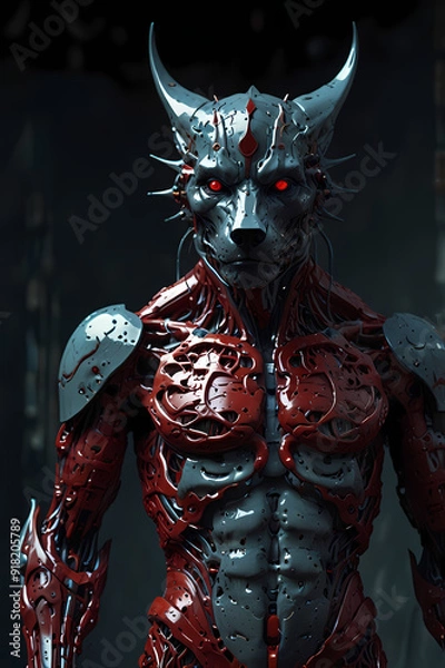 Obraz robot, warrior, woman, knight, soldier, fantasy, war, statue, cyborg, sword, 3d, illustration, future, armor, futuristic, armour, art, vector, medieval, metal, science, cartoon, helmet, technology, al