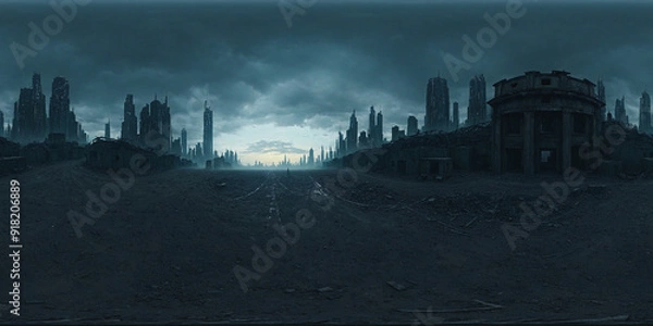 Fototapeta HDRI Post-Apocalyptic Sci-Fi Equirectangular Panorama 5