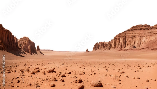 Obraz Martian terrain isolated on transparent background
