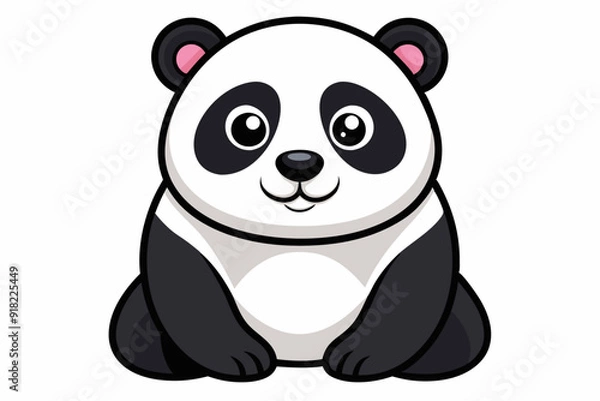Obraz Cartoon illustration of a smiling panda bear