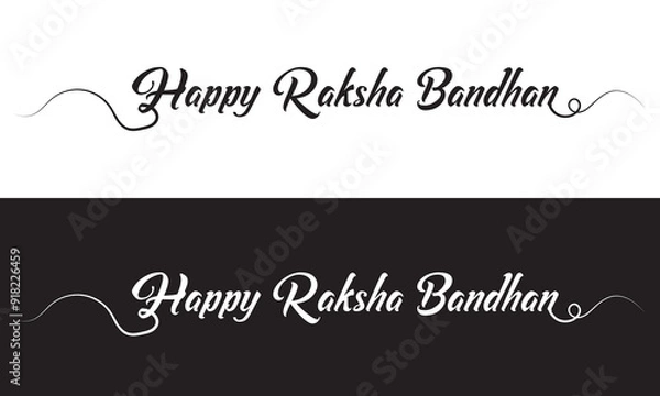 Obraz Raksha Bandhan, typography, banner, calligraphy, text, and. Raksha Bandhan banner,  Rakhi celebration in India, with, happy Raksha Bandhan Banner, Social Media Banner. Vector illustration. Eps 10