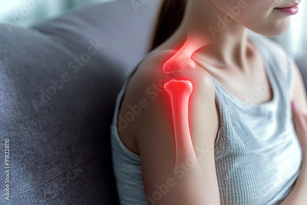 Fototapeta Visual representation of shoulder pain.