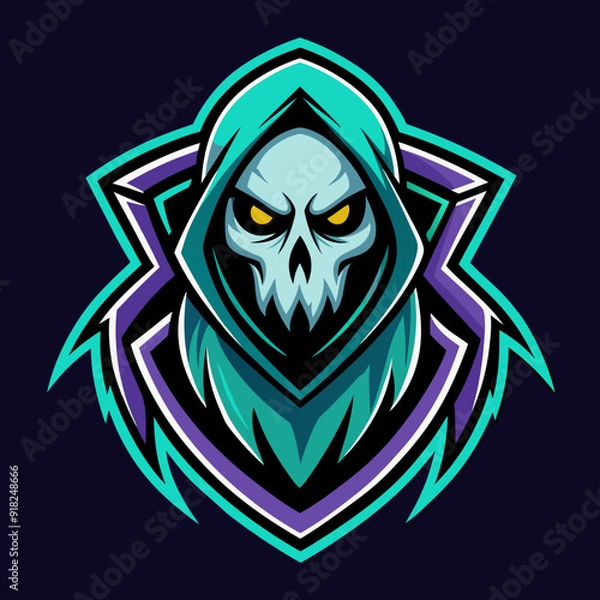 Fototapeta Ghost mascot esport game logo illustration for sport game team