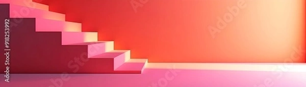 Fototapeta Subtle Coral Gradient Background for Captivating Mockup Concepts with Ample Copy Space