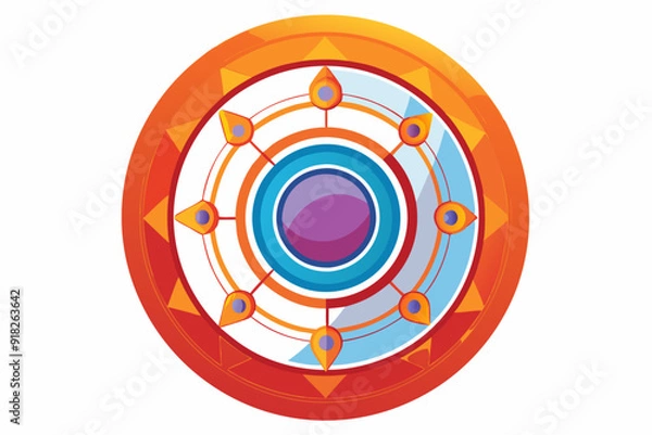 Obraz Abstract Circular Design with Orange, Red, Blue, and Purple Colors