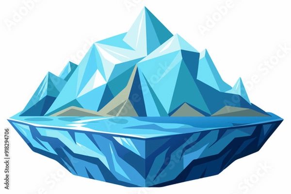 Fototapeta Crystalline Ice Mountain with Water and Land